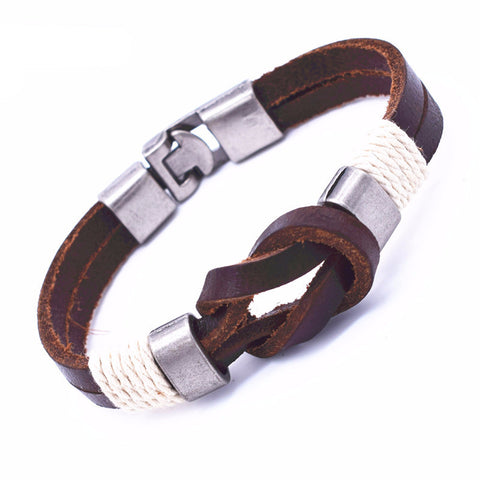 Vintage Bowknot Wrap Genuine Leather Bracelet